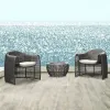 Rattan Three-piece Sofa Set Small Table Chair-Waterproof Eco-Friendly Outdoor Furniture Villa Hotel Courtyard Park Use High