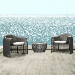 Rattan Three-piece Sofa Set Small Table Chair-Waterproof Eco-Friendly Outdoor Furniture Villa Hotel Courtyard Park Use High