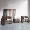 Rattan Three-piece Sofa Set Small Table Chair-Waterproof Eco-Friendly Outdoor Furniture Villa Hotel Courtyard Park Use High