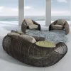 Rattan Three-piece Sofa Set Small Table Chair-Waterproof Eco-Friendly Outdoor Furniture Villa Hotel Courtyard Park Use High