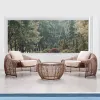 Rattan Three-piece Sofa Set Small Table Chair-Waterproof Eco-Friendly Outdoor Furniture Villa Hotel Courtyard Park Use High