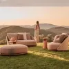 Retro Classic Wood Sofa Teak Couch Patio Modern Outdoor Garden Furniture Open-Air Waterproof Seating Comfortable Sofa