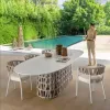 Simple Design Dining Furniture Chairs Set Waterproof Villa Courtyards Sunrooms Patios Gardens Terrace Outdoor Table And Chairs