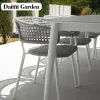 Simple Modern Wood Woven Waterproof Durable Outdoor Dining Table Chair Set Customized Service for Courtyard Villa Hotel
