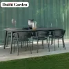 Simple Modern Wood Woven Waterproof Durable Outdoor Dining Table Chair Set Customized Service for Courtyard Villa Hotel