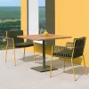 Sleek Garden Sofa Set Waterproof Metal Modern Outdoor Furniture Black Lounge for Hotel Use