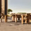 Sleek Portable Teak Modern Outdoor Sofa Set Waterproof Cushions Eco-Friendly Comfortable Design for Hotel Garden Apartment Park
