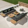 Solid Teak Wood Outdoor Furniture Aluminum Alloy Frame Waterproof Patio Sectional Seat Cushions Sofa Set for Hotel Apartment Use