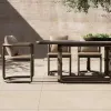 Solid Wood Dining Outdoor Table Chair Set Waterproof Sunscreen Anti-Corrosion Modern Furniture for Balcony Terrace Courtyard