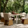 Solid Wood Modern Outdoor Table Chair Set Waterproof Anti-Corrosion Eco-Friendly Furniture for Hotel Balcony Terrace Courtyard
