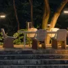 Solid Wood Modern Outdoor Table Chair Set Waterproof Anti-Corrosion Eco-Friendly Furniture for Hotel Balcony Terrace Courtyard