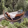 Stylish Portable Villa Patio Daybed Hotel Beach Garden Modern Teak Sunbed Outdoor Furniture Chaise Lounge Sun Lounger Swimming