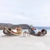 Stylish Portable Villa Patio Daybed Hotel Beach Garden Modern Teak Sunbed Outdoor Furniture Chaise Lounge Sun Lounger Swimming