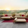 Teak Wood Garden Sofa Set with Canopy Bed-Modern Design for Hotel Courtyard Park Use-Outdoor Leisure Furniture