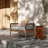 Teak Wood Modern Outdoor Furniture Aluminum Alloy Frame Courtyard Hotel Apartment Patio Sectional Seat Sofa Set