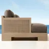 Teak Wood Outdoor Garden Sofa Set with Armchair-Eco-Friendly Modern Design for Villa Courtyard Use