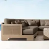 Teak Wood Outdoor Garden Sofa Set with Armchair-Eco-Friendly Modern Design for Villa Courtyard Use