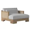 Teak Wood Outdoor Garden Sofa Set with Armchair-Eco-Friendly Modern Design for Villa Courtyard Use