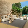 Villa Courtyard Patio Outdoor Furniture Sofa Rope Weaving Luxury Modern Garden Furniture Set Hotel Park Apartment Waterproof