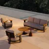 Waterproof Durable Eco-Friendly Modern Design Luxury Wood Garden Sofa Set for Hotel Courtyard Outdoor Use