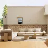 Waterproof Durable Eco-Friendly Modern Design Luxury Wood Garden Sofa Set for Hotel Courtyard Outdoor Use