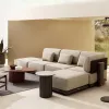 Waterproof Durable Eco-Friendly Modern Design Luxury Wood Garden Sofa Set for Hotel Courtyard Outdoor Use
