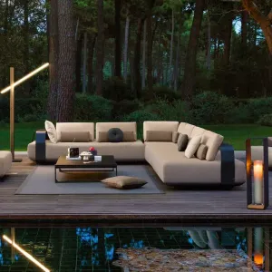 Waterproof Modern Apartment Courtyard Park Set Outdoor Sofa with Waterproof Cushions for Garden Balcony Patio Hotel Sectional
