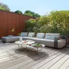 Waterproof Modern Apartment Courtyard Park Set Outdoor Sofa with Waterproof Cushions for Garden Balcony Patio Hotel Sectional