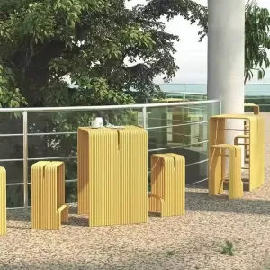 Wholesale Modern Outdoor Leisure Dining Chair Metal Aluminum Iron Frame Park Villa Hotel Use Waterproof Durable Customized