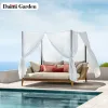 Wholesale Modern Park Resort Hotel Garden Teak Wood Swimming Pool Outdoor Leisure Reclining Daybed Beach Chaise Sun Lounger