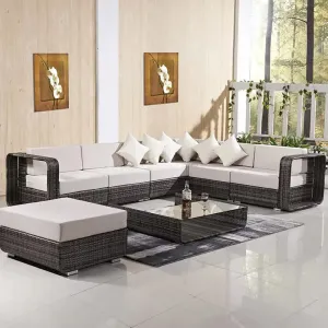 Wholesale Modern Wood Eco-Friendly Outdoor Sofa Set for Villa Apartment Patio Courtyard Hotel Park-Durable Waterproof Furniture