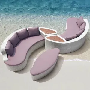 Wood Garden Outdoor Sofa Set Modern Design Waterproof Eco-Friendly for Hotel Villa Park Apartment Use