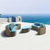 Wood Garden Outdoor Sofa Set Modern Design Waterproof Eco-Friendly for Hotel Villa Park Apartment Use
