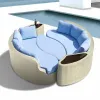 Wood Garden Outdoor Sofa Set Modern Design Waterproof Eco-Friendly for Hotel Villa Park Apartment Use