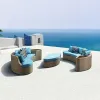 Wood Garden Outdoor Sofa Set Modern Design Waterproof for Hotel Courtyard Use