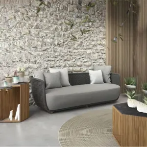 Wood Hotel Garden Furniture Modern Design Patio Sofa Set Villa Outdoor Sofa for Courtyard Apartment
