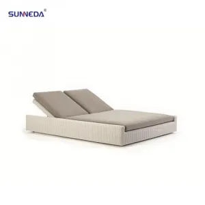 Aluminium Frame Powder Coating wicker Chaise Lounge Premium Reclining Lounger for Hotel Villa High Demand outdoor Furniture