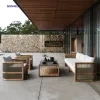 Aluminum Frame Rope Weaving Sofa Set Luxury Design Backyard Powder Coating Patio Garden Sofa