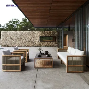Aluminum Frame Rope Weaving Sofa Set Luxury Design Backyard Powder Coating Patio Garden Sofa