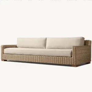 Aluminum Rattan Modern Sectional Sofa Sets UV-Resistant Outdoor Patio Waterproof Cushions Coffee Table Backyard Poolside Park