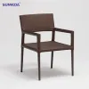Cane Armless Wicker Dining Chairs for Restaurant with Chrome Manufacturer Household Rattan Chair
