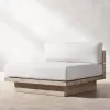 Commercial Use Modern Teak Wood Outdoor Sofa Set Waterproof Cushions-Eco-Friendly Durable Patio Seating for Courtyard Balcony