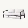 Contemporary Garden Rattan Braided Rope Restaurant Aluminum Alloy Outdoor Furniture Dining Set Waterproof Cushion