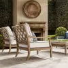 Eco-Friendly Rust-Proof Durable Modern Outdoor Teak Sofa Set Quick-Dry Waterproof Cushions for Courtyard Terrace Garden