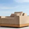 Eco-Friendly Rust-Proof Durable Outdoor Teak Sofa Set with Waterproof Cushions for Courtyard Terrace Garden Furniture
