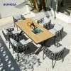 Factory Direct Sale Restaurant Outdoor Furniture Aluminum Frame Rope Chairs Garden Patio Dining Table and Chair Sets for Hotel
