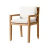 Factory Direct Sales Modern Outdoor Dining Table and Chair Set with Stackable Waterproof Solid Teak Wood for Garden Courtyard