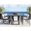 Garden Square Aluminum Woven Rattan Table Set Durable Waterproof Stackable Outdoor Dining Furniture