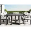 Garden Square Modern Aluminum and Fabric Table Set Durable Waterproof Stackable Outdoor Dining Furniture