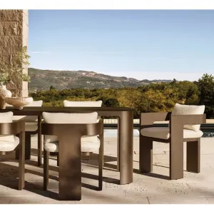 Modern Design square Table and Chair Set for Outdoor Patio Garden Factory Price Wood Furniture